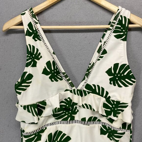 Cupshe Swiwsuit Womens Medium One Piece Green Leaves The Forest Deep V - Picture 2 of 13
